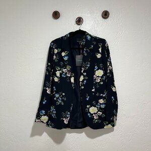Cynthia Rowley Navy Blue Floral Blazer - XS